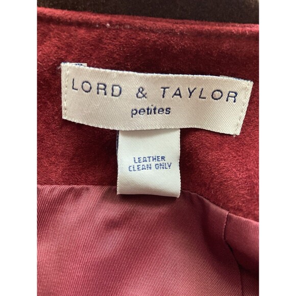 Lord & Taylor Petites Suede Leather Skirt Size 12P Fall Color Block Vintage - Picture 7 of 8